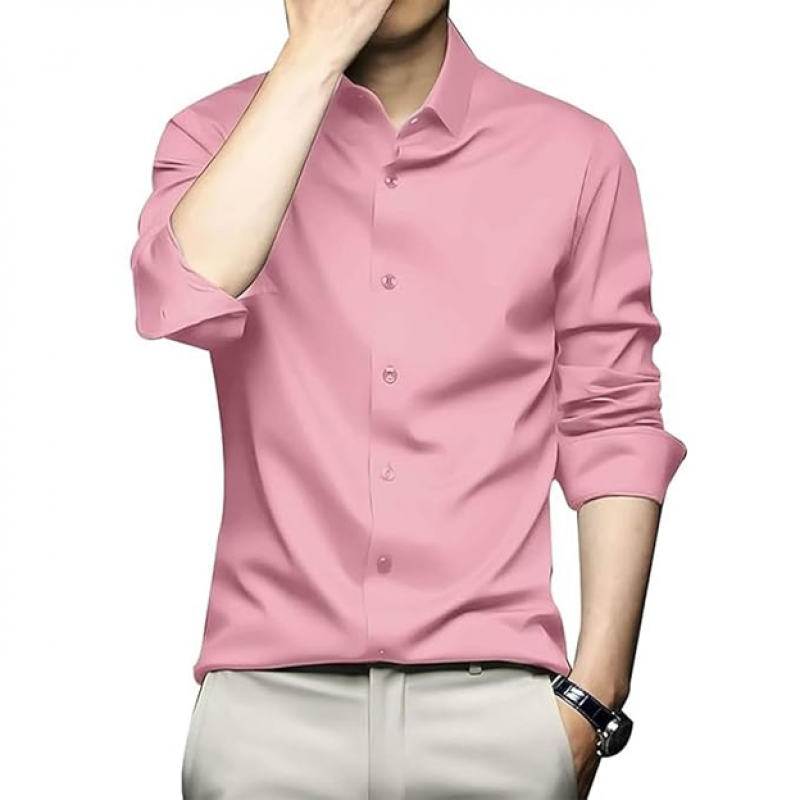 Men's Stylish Solid Satin Casual Shirt for Men Full Sleeves| Poly Satin Silk Shirt