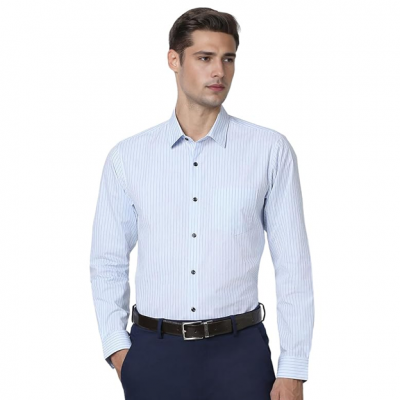 Men's Striped Slim Fit Full Sleeve Formal Shirt | Cotton-Rich | Wonder Fabric