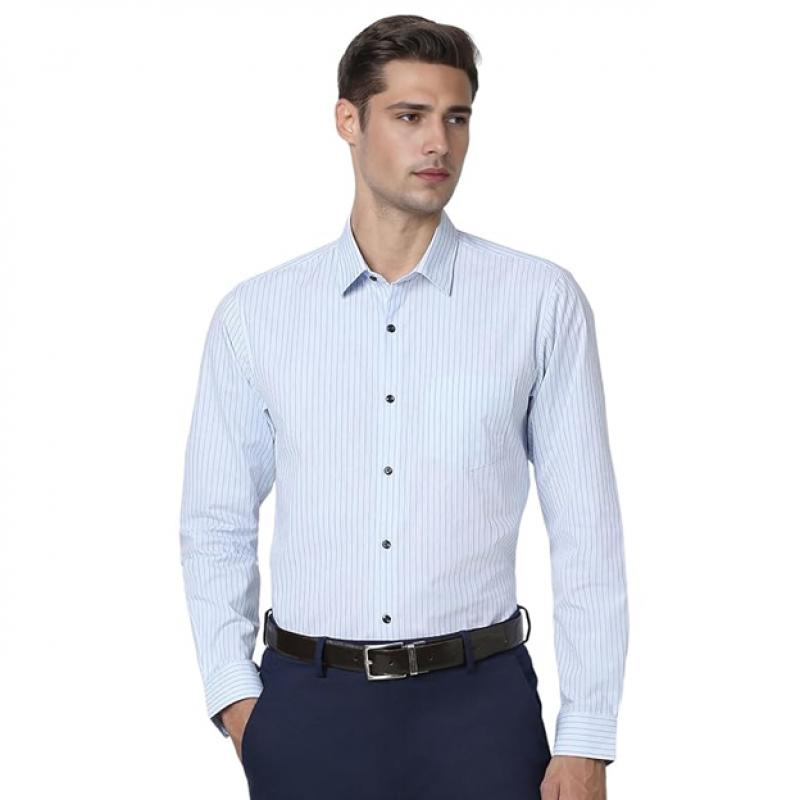 Men's Striped Slim Fit Full Sleeve Formal Shirt | Cotton-Rich | Wonder Fabric