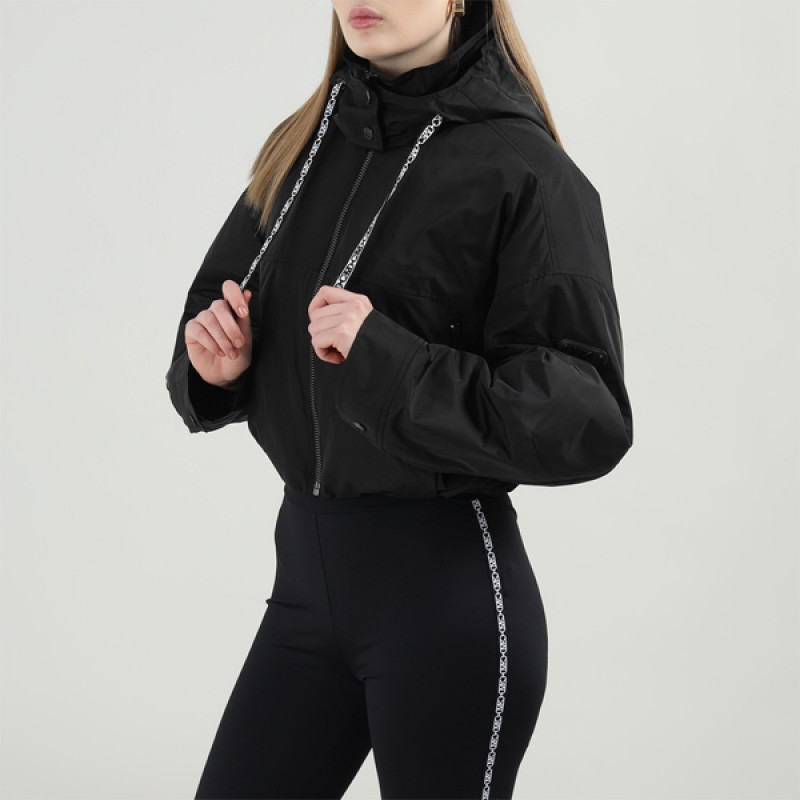 Women Black Filled Cropped Jacket