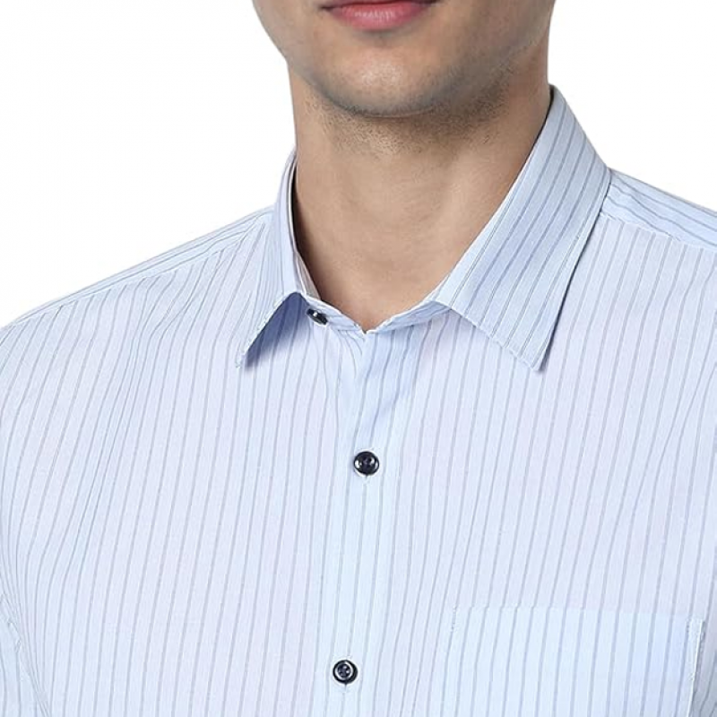Men's Striped Slim Fit Full Sleeve Formal Shirt | Cotton-Rich | Wonder Fabric